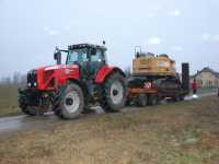 Massey Ferguson 8450 Dyna VT +niskopodwoziówka + Liebherr Compact 924