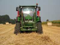 John Deere 5080R + Case IH RB344