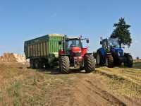 Massey Ferguson 7619 + Krone MX350GD & New Holland T5.95