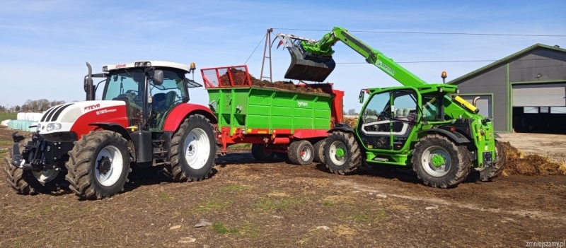 Steyr 6125 Profi + Unia Tytan 11 + Merlo TF 35.7 CS