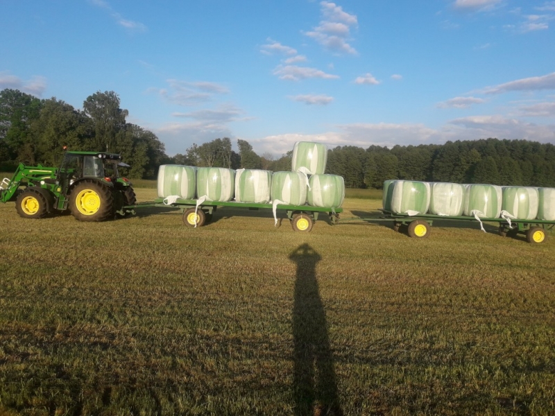 John Deere 5080R + JD 583 + wózki