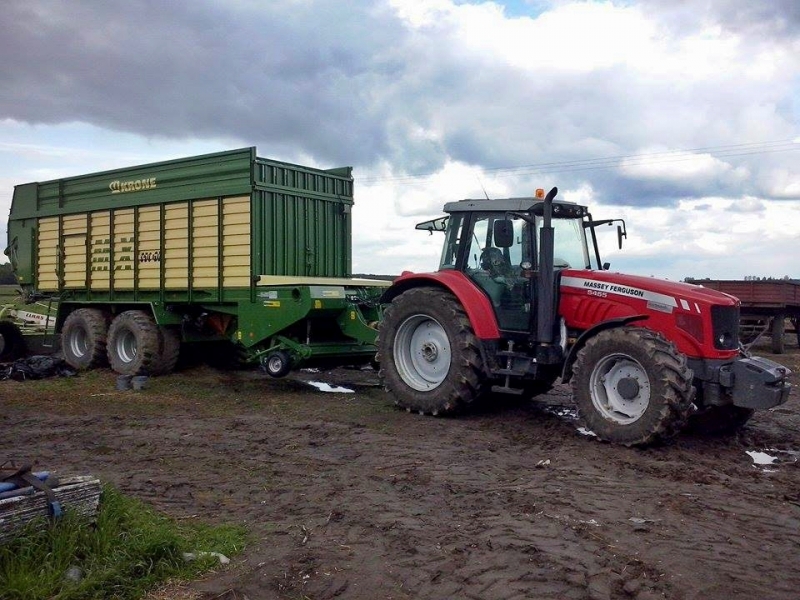 Massey Ferguson 5465 + Krone MX 350 GD