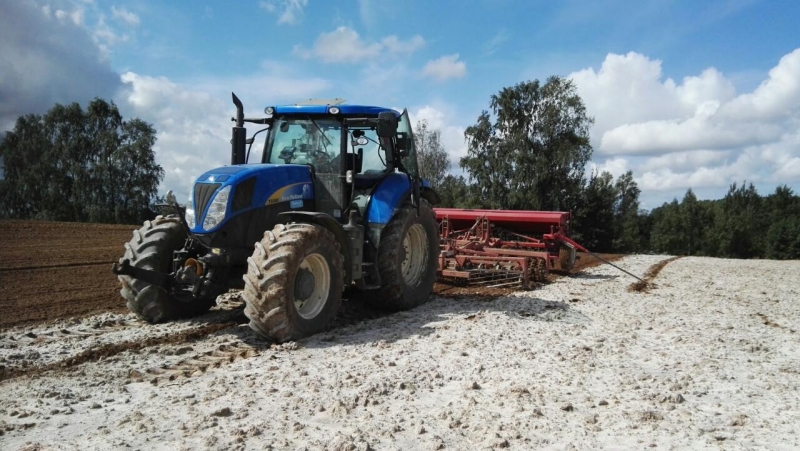 New Holland T6080 i Unia Mars B , Kongskilde Demeter 4000