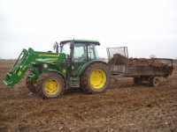 John Deere 5080R & JD583 + rozrzutnik