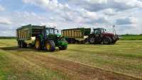 JD 6195M z Krone MX i MF 8730S z Krone RX